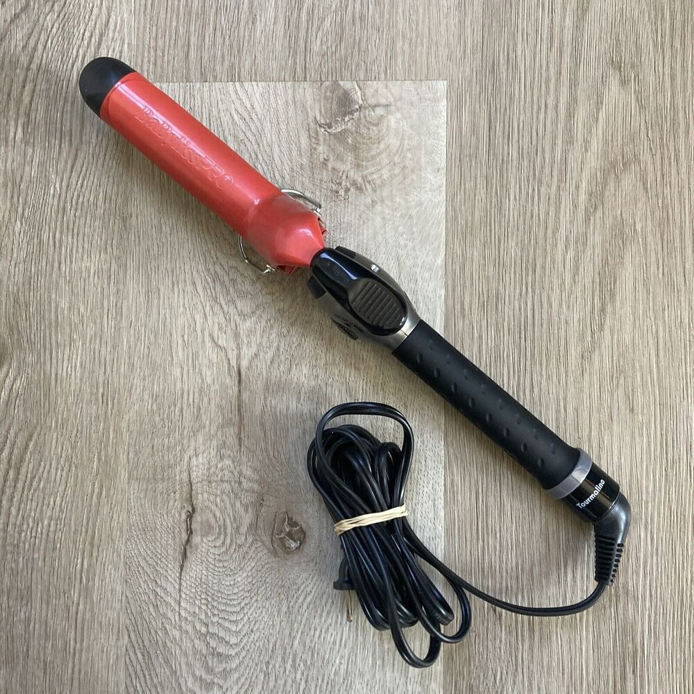 BaBylissPRO 1-1/4" Tourmaline and Ceramic Red Curling Iron BTM5125SC Tested READ